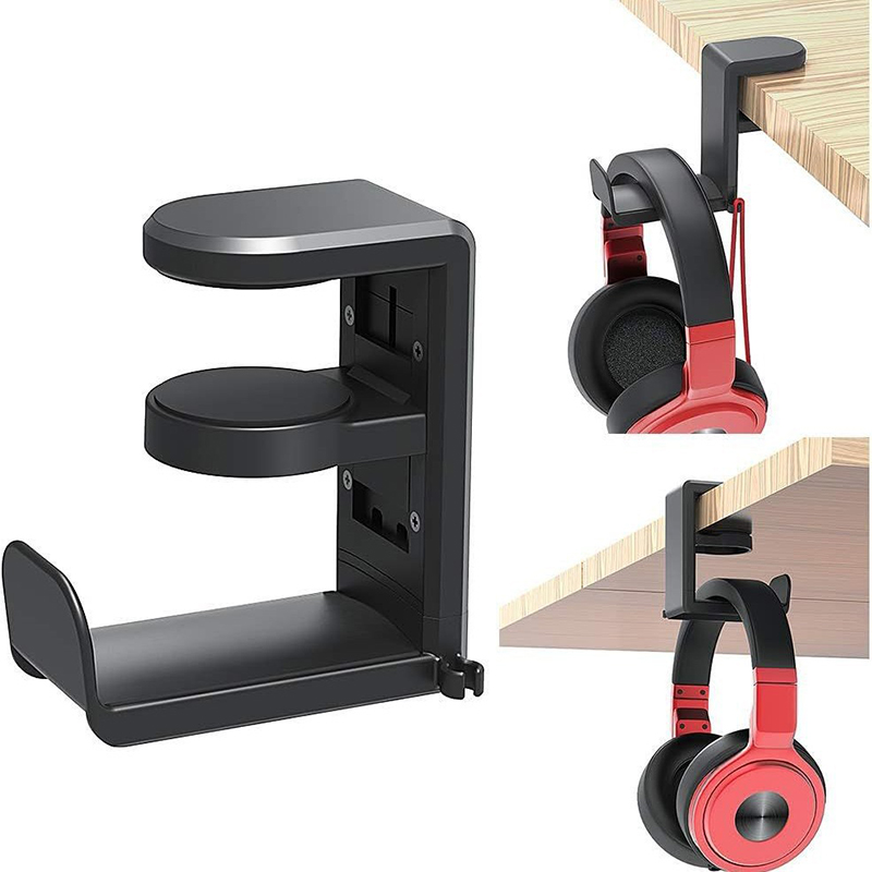 Headphone Stand Desk - ขาตั้งหูฟังสำหรับเล่นเกมบนพีซี ที่แขวนหูฟังพร้อมตัวปรับหมุนได้ 360 องศา ° ขาตั้งโต๊ะแบบหมุนได้พร้อมที่เกี่ยวหูฟัง