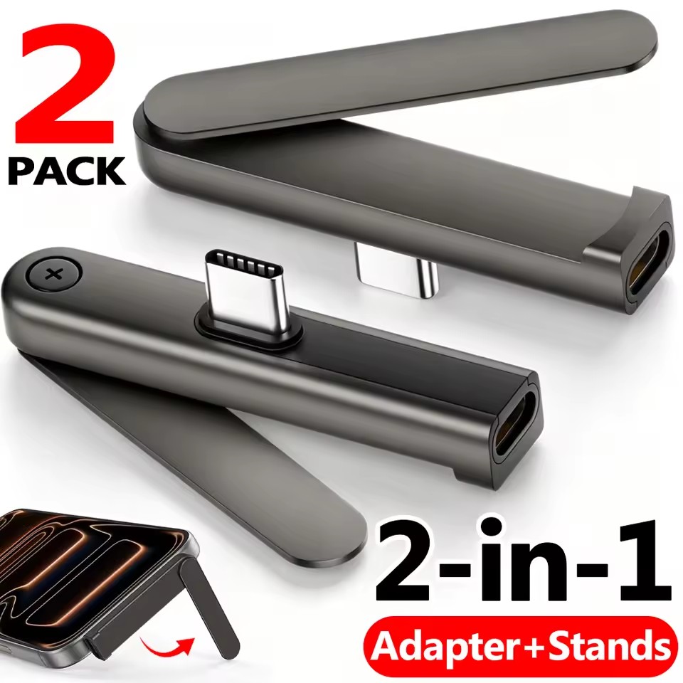Headphone Stand Desk - 2/1 ชิ้น อะแดปเตอร์พับได้แบบพกพา USB C เป็น