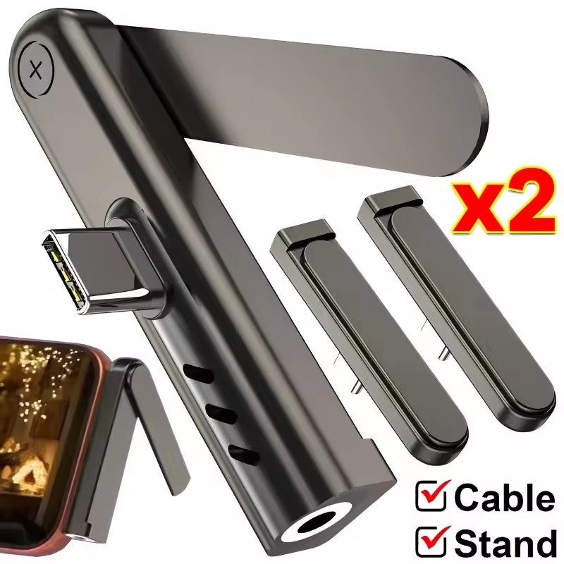 2/1PCS แบบพกพา USB C ถึง 3.5 ม - Headphone Stand Desk บทวิจารณ์และราคา